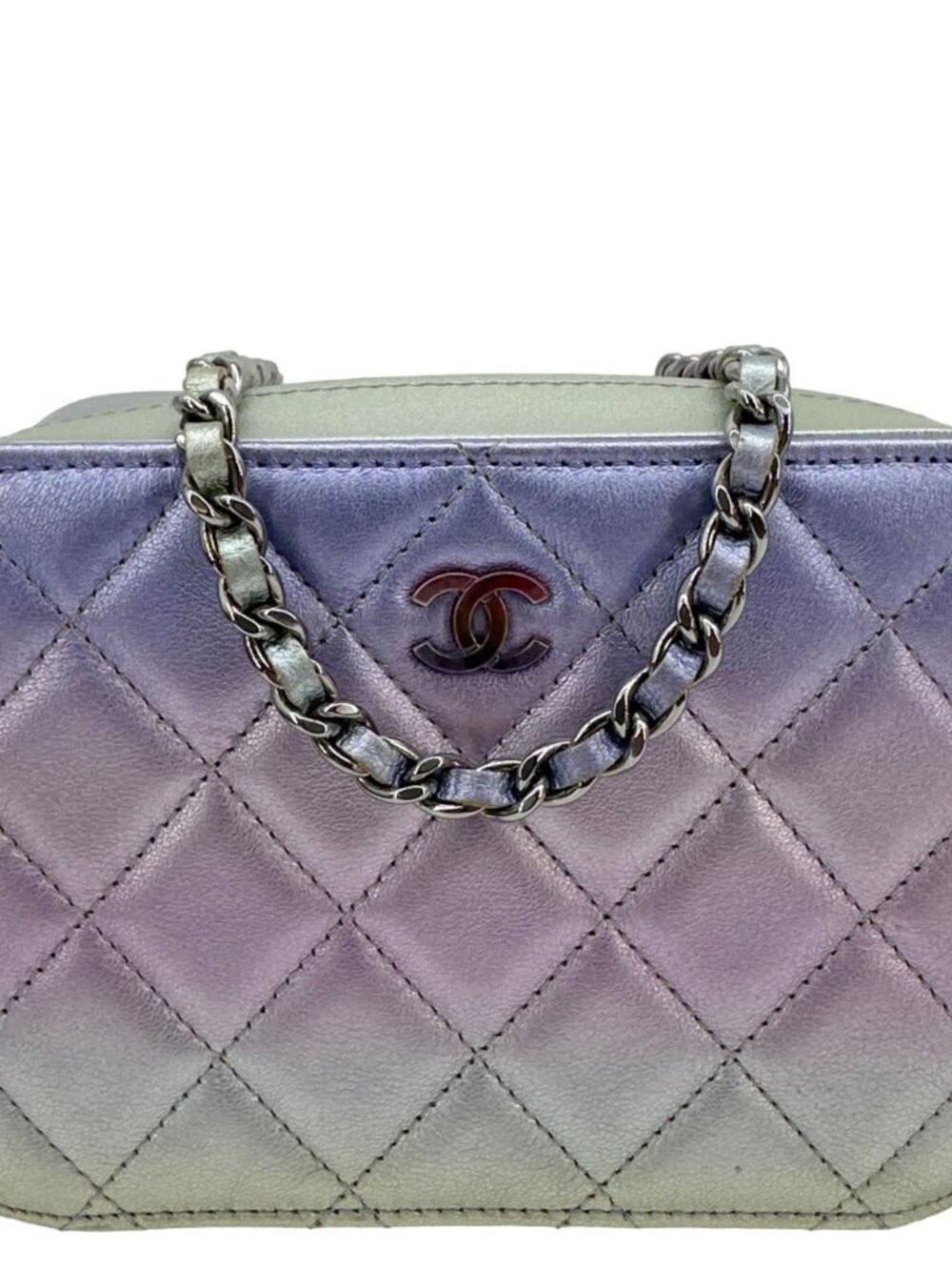 Chanel  Quilted Calfskin Gradient Metallic Leather Camera Bag Multicolor